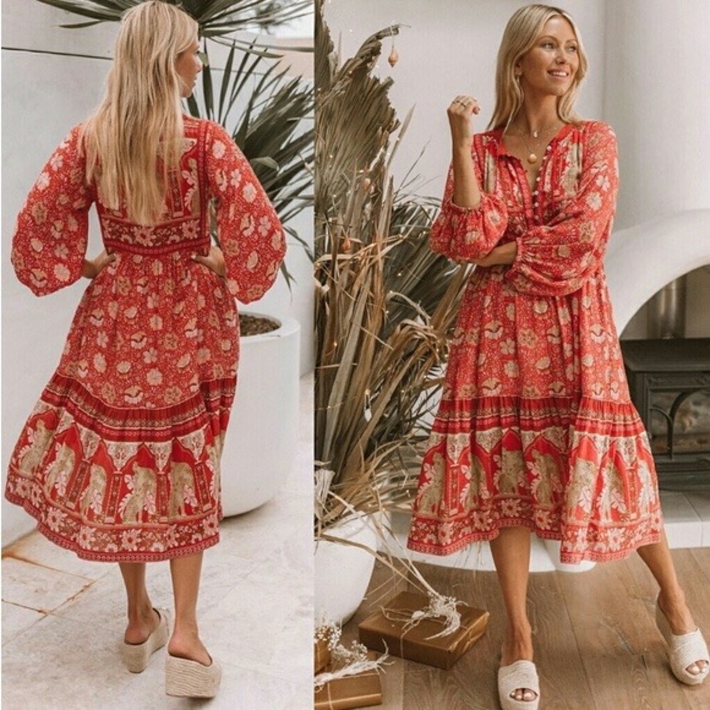 ISO Poinciana midi and blouse XL/XXL